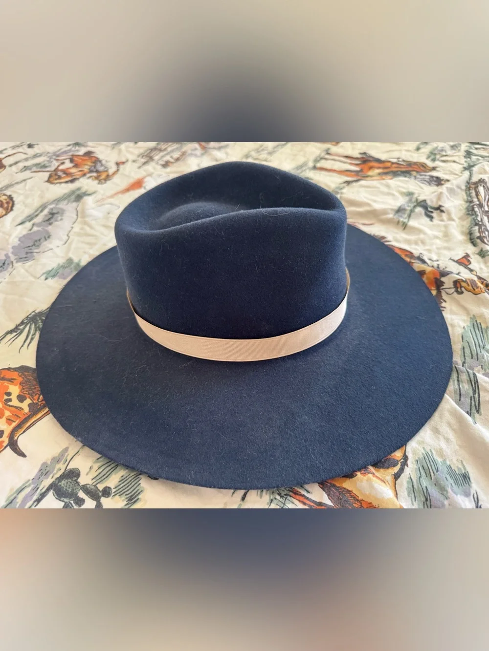 Twister Felt Western Cowboy Hat Navy Blue Size L Wide Brim